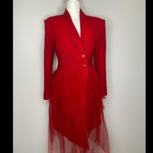 Red blazer dress glam double breasted blazer